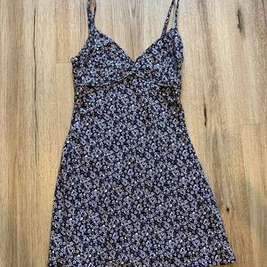 Cotton Candy Black and Purple Floral Dress